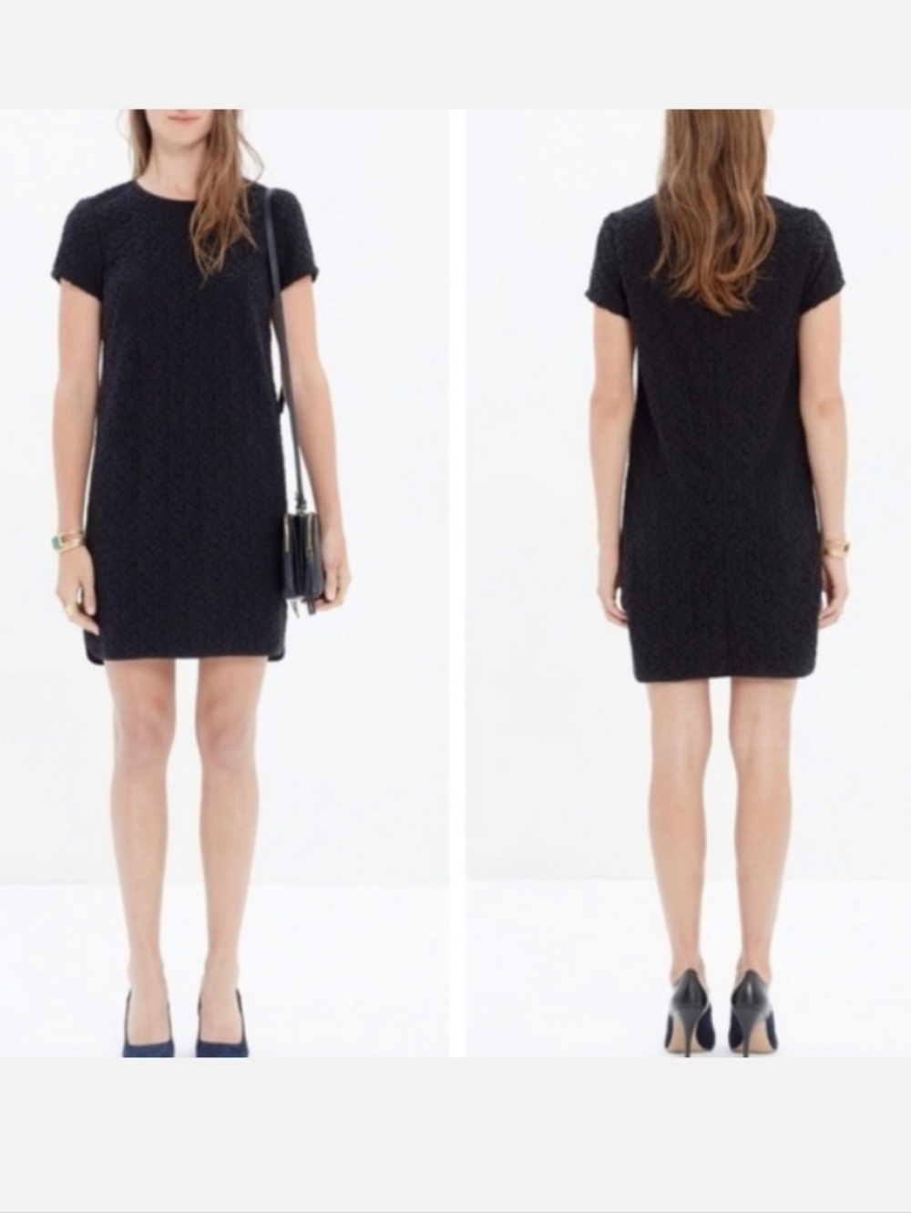Madewell et Sezane Black Lace Shift Dress